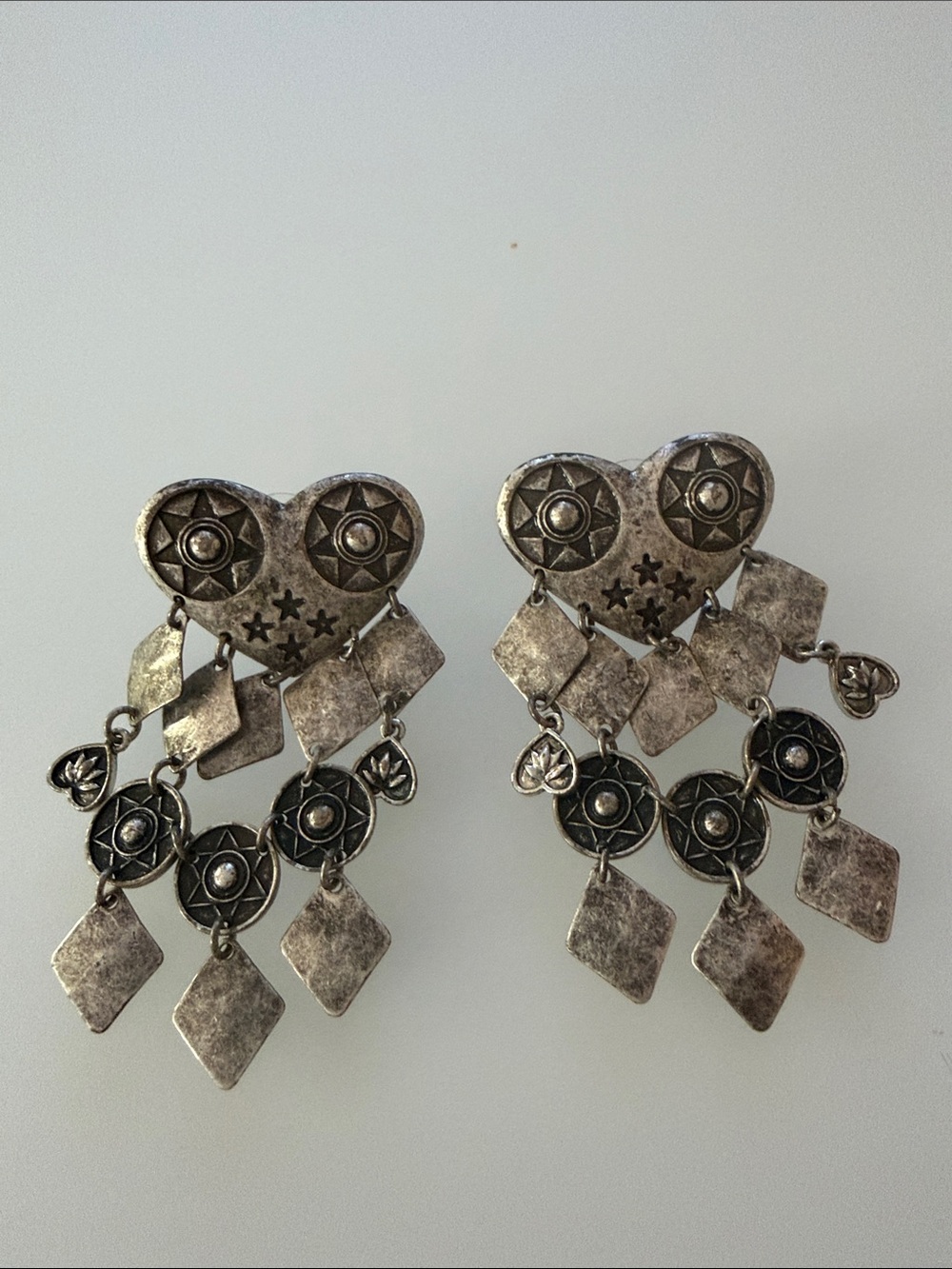 Jewelmint Silver-Tone Heart & Star Earrings